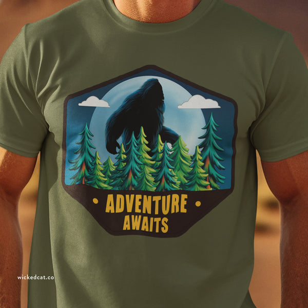 Comfort Colors® Bigfoot Adventure Awaits Funny Camping T-Shirt