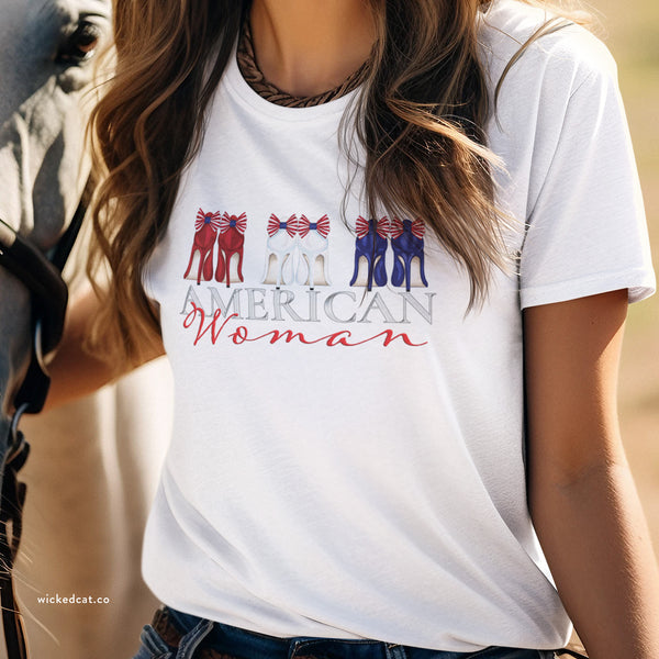 American Woman Patriotic Style Fashion T-Shirt
