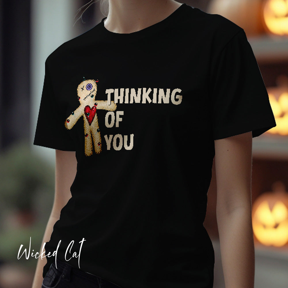 Thinking of You Voodoo Doll Funny Halloween T-Shirt