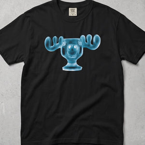 Black t-shirt with moose mug graphic