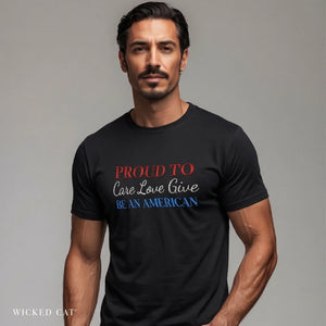 Embroidered Proud American Patriotic Comfort Colors® T-Shirt