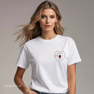 Embroidered Grinch Heart Holiday Comfort Colors® T-Shirt