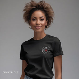 Embroidered Grinch Heart Holiday Comfort Colors® T-Shirt