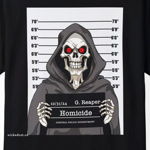 Comfort Colors® Grim Reaper Mug Shot Funny T-Shirt