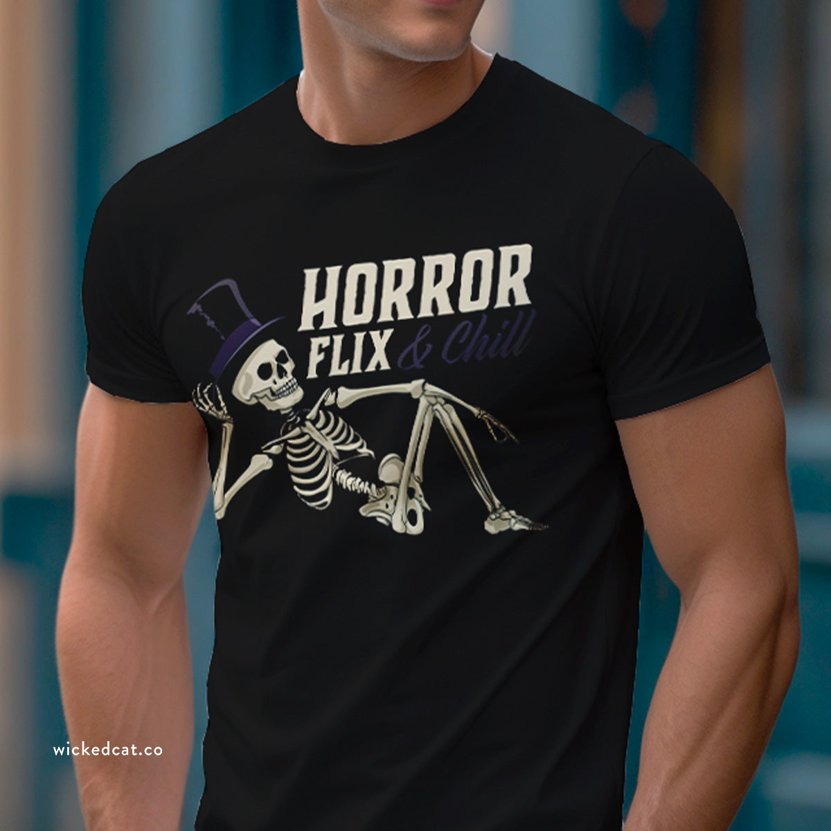 Horror Flix & Chill Skeleton Halloween T-Shirt Comfort Colors®
