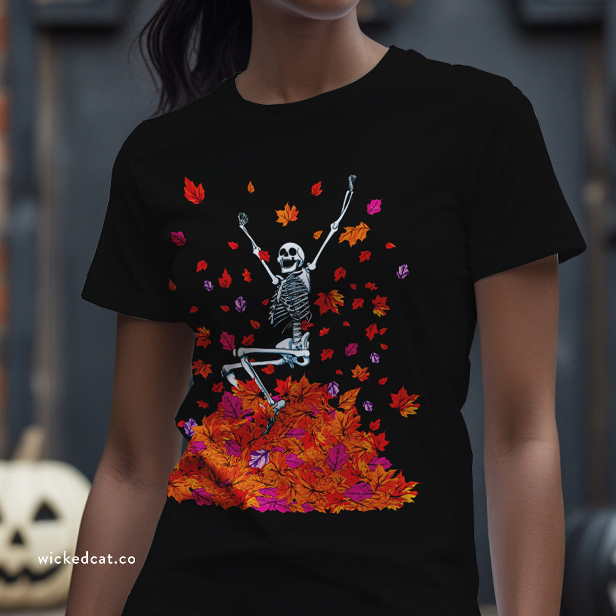Fall Lovers Skeleton Halloween T-Shirt Comfort Colors®