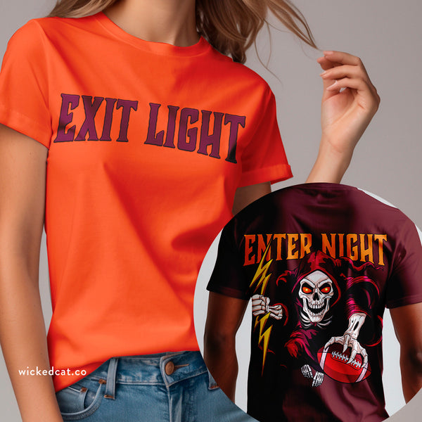 Virginia Tech Football Exit Light Sandman Skeleton T-Shirt