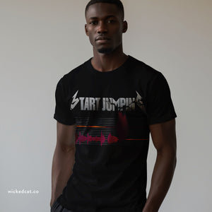 Forest t-shirt with 'Virginia Tech Metallica Seismograph Chart' design on a white background