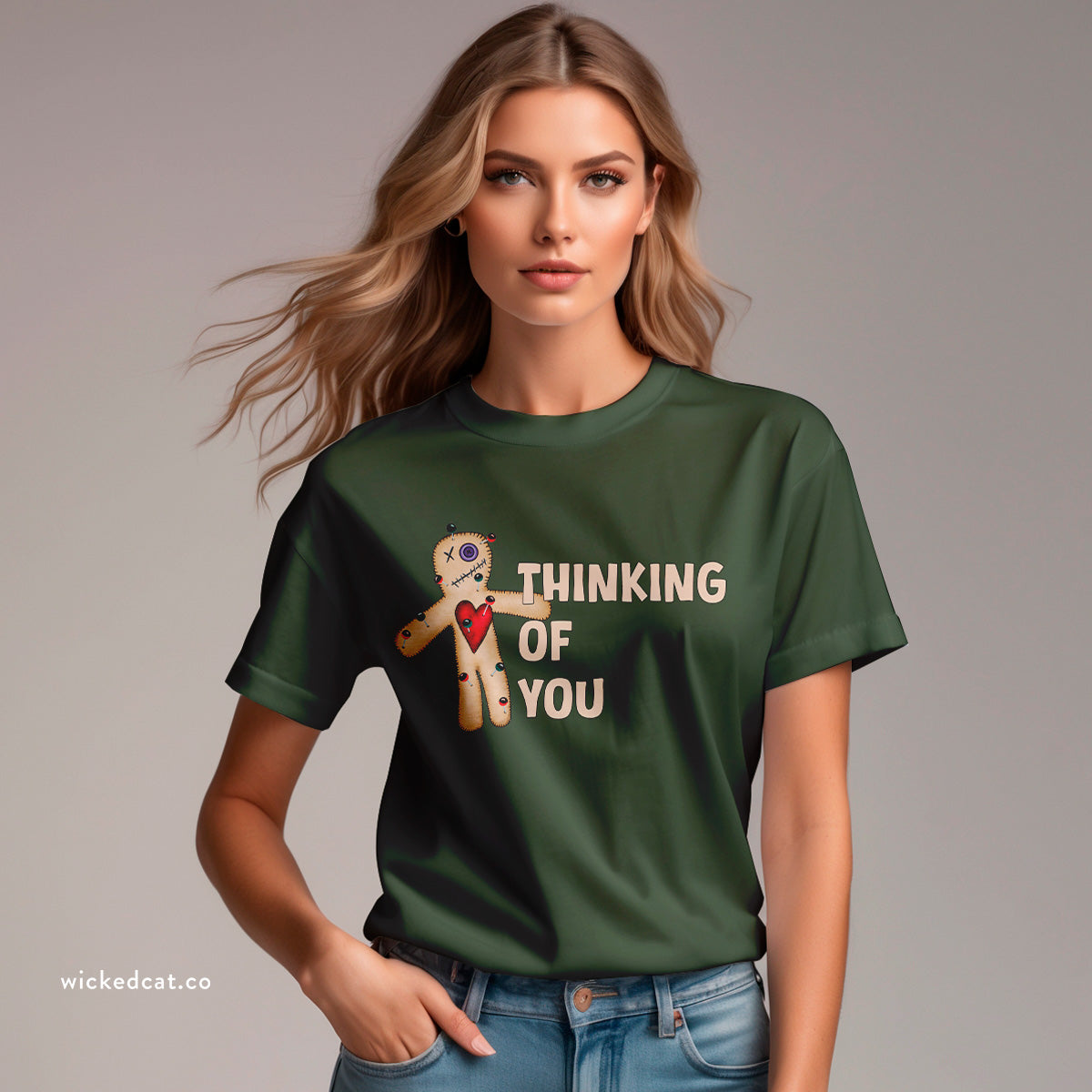 Thinking of You Voodoo Doll Funny Halloween T-Shirt