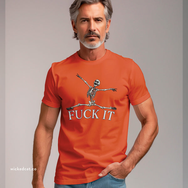 Fuck It Leaping Skeleton Halloween T-Shirt Comfort Colors®