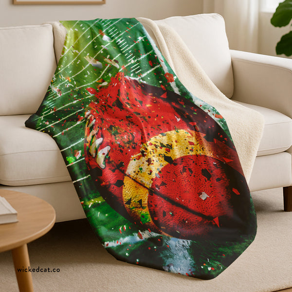 Football Game Day Plush Sherpa Throw Blanket