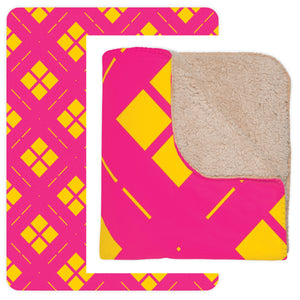 Pink and Yellow Modern Decor Throw Blanket