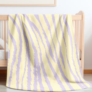 soft sherpa blanket with 'Yellow & Purple Tiger Print' design