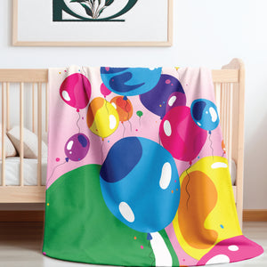 Colorful Balloons Soft Sherpa Baby Blanket
