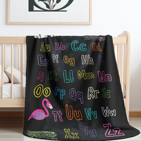 ABC Chalkboard Soft Sherpa Baby Blanket
