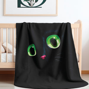 Big Black Cat Newborn Toddler Sherpa Baby Blanket