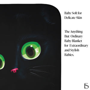 Big Black Cat Newborn Toddler Sherpa Baby Blanket