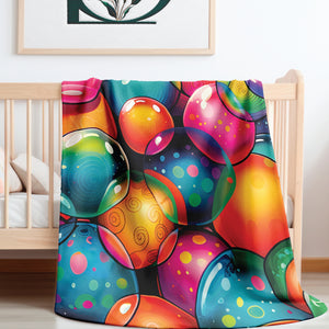 Soft sherpa blanket with 'Bouncy Balls' design