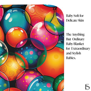 Soft sherpa blanket with 'Bouncy Balls' design