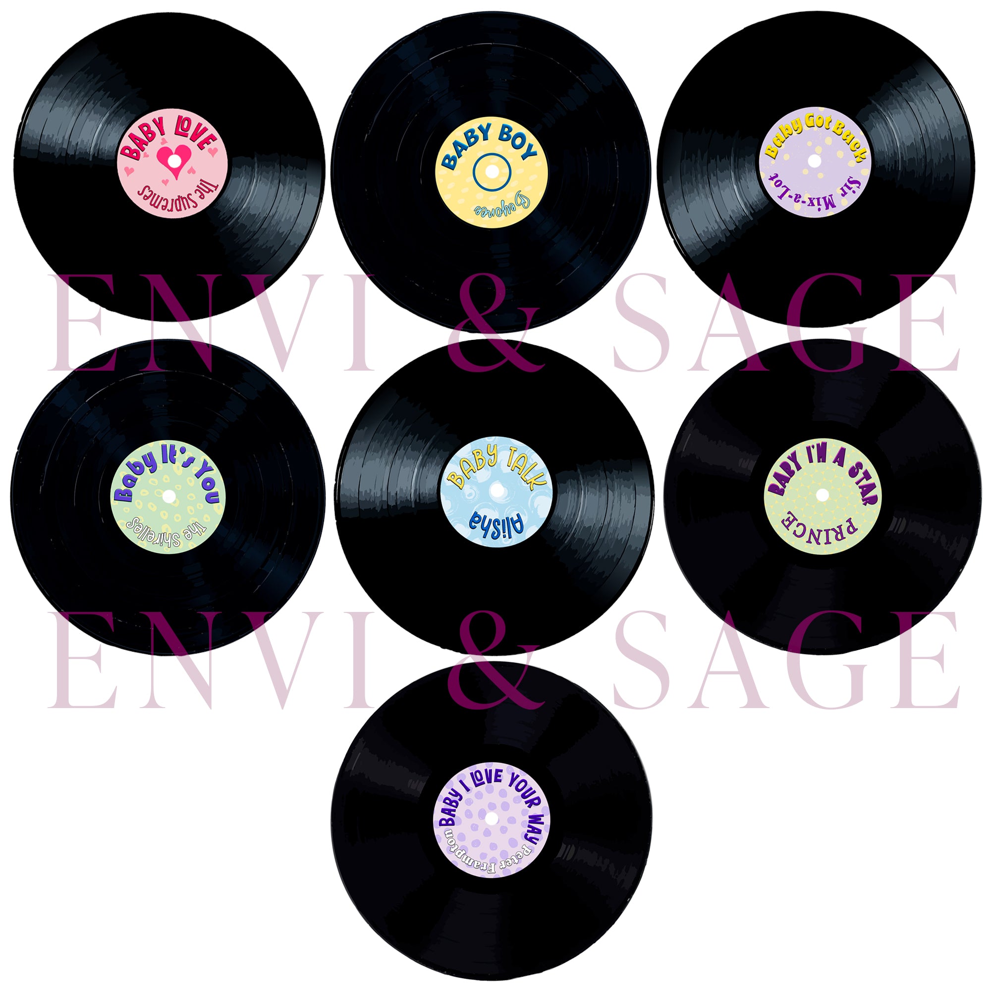 Baby Love Vinyl Records Sherpa Baby Blanket