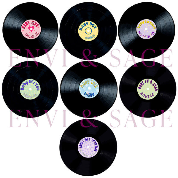 Baby Love Vinyl Records Retro Sherpa Baby Blanket