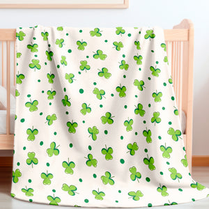 St. Patricks Shamrocks Sherpa Baby Blanket