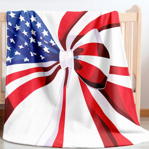 Soft sherpa blanket with 'Little Patriot 4th of July' design