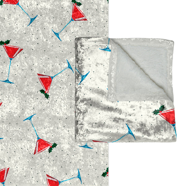 Martini Party Festive Christmas Throw Blanket