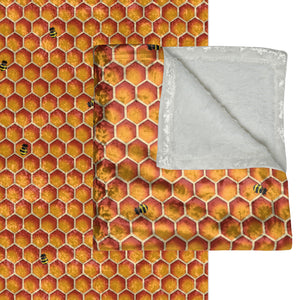 Honeycomb Bees Spring Decor Throw Blanket