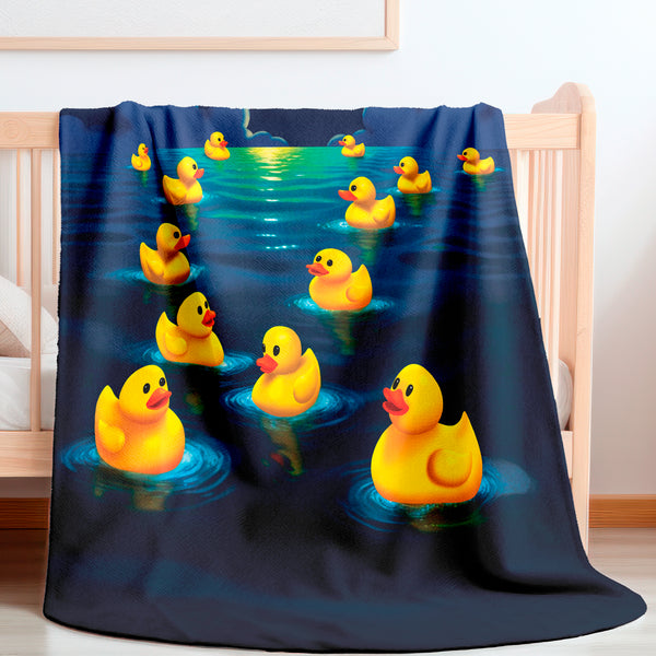 Rubber Ducky Ocean Sherpa Baby Blanket