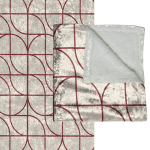 Soft sherpa blanket with 'Red & White Art Deco Decorative Throw' design