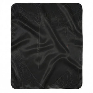 Spiderweb Black Halloween Plush Sherpa Throw Blanket