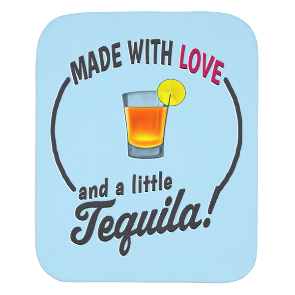 Made with love funny blue baby blanket gift