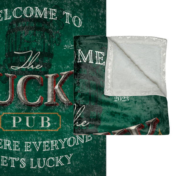 Lucky Pub St. Patricks Decorative Throw Blanket