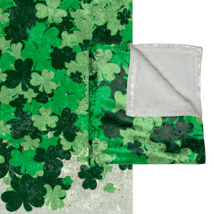Falling Shamrocks Green Decorative Throw Blanket