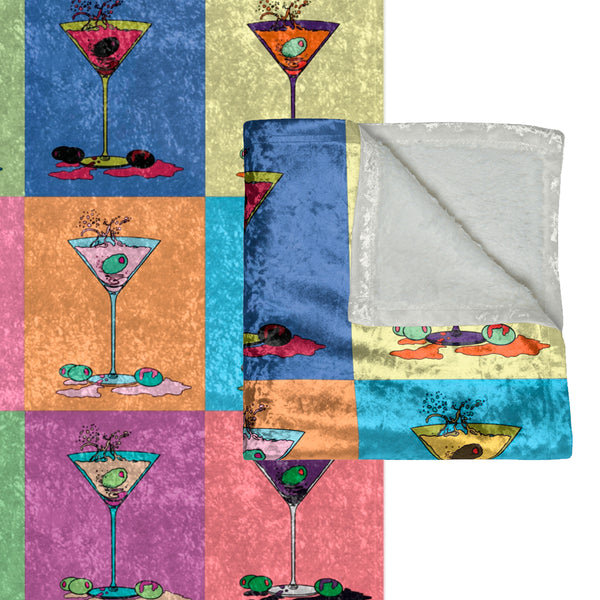 Pop Art Martini Home Gift Decorative Throw Blanket