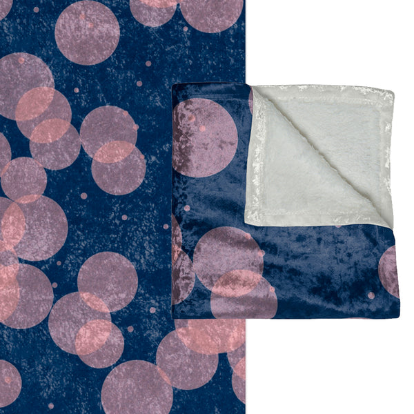Blue & Pink Polka Dot Throw Blanket