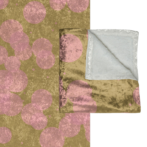 Olive & Pink Polka Dot Decor Throw Blanket