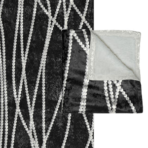 Black & White Pearls Throw Blanket