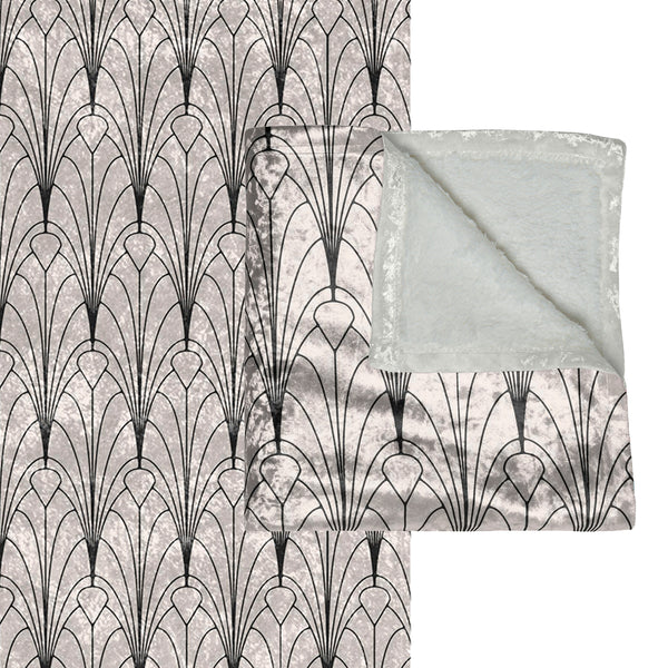 White and Black Art Deco Decorative Throw Blanket