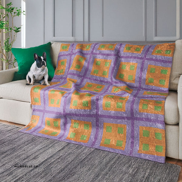 Pastel Purple & Orange Decorative Throw Blanket