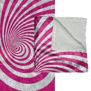 Pink and White Swirl Decorative Throw Blanket