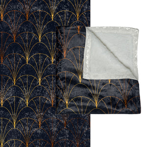Blue Art Deco Decorative Throw Blanket