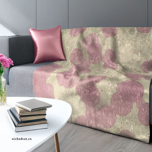 Ivory & Pink Polka Dot Decorative Throw Blanket