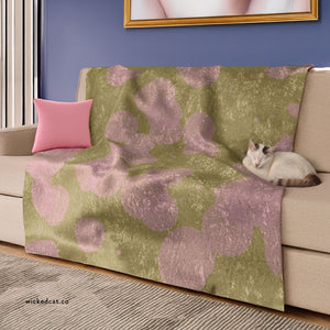 Olive & Pink Polka Dot Decor Throw Blanket