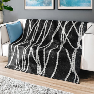 Black & White Pearls Throw Blanket