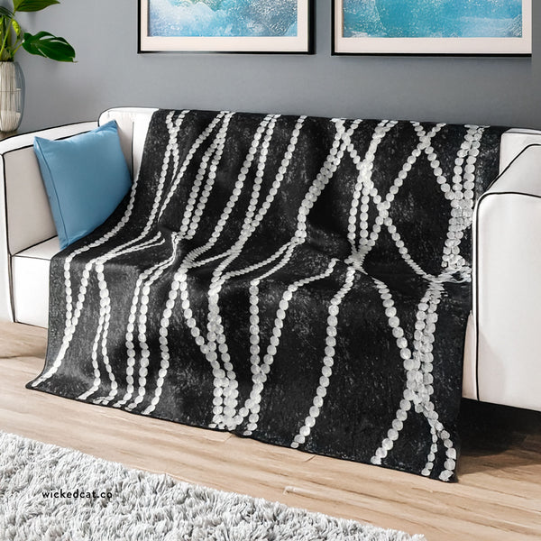 Black & White Pearls Throw Blanket