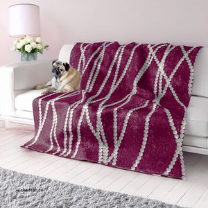 White and Pink Pearls Decorative Throw Blanket