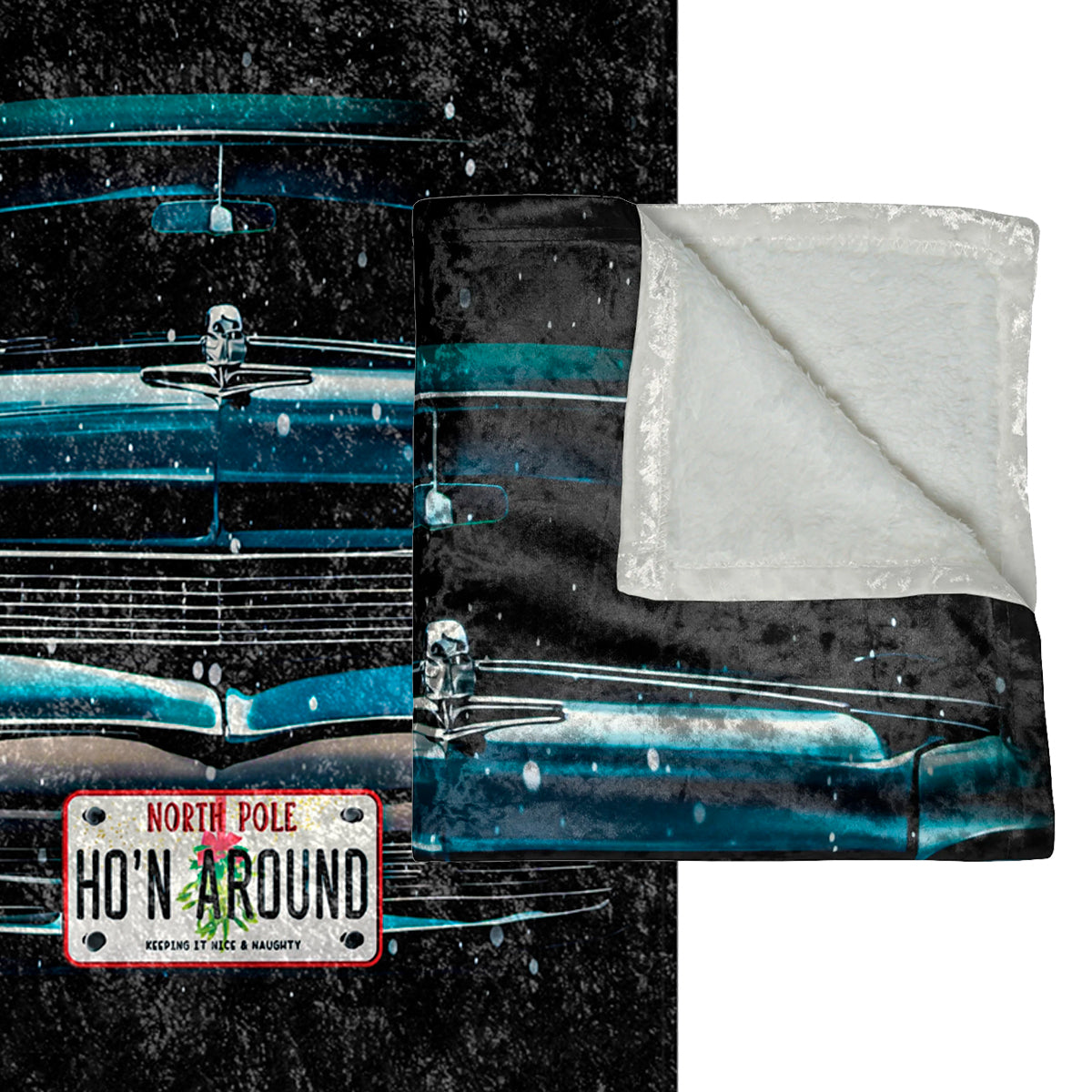 Classic Car Ho'in Around Funny Holiday Throw