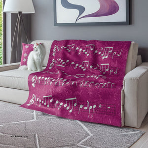 La Vie En Rose Sheet Music Shimmering Pink Throw Blanket